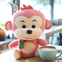 可爱长臂吊猴公仔小猴子毛绒玩具布娃娃大号猴子玩偶儿童生日礼物 深粉色[坐款] 55厘米(实惠号)