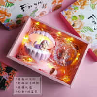 生日礼物女生送闺蜜实用创意高级感10十岁女童小女孩儿童特别走心 美人鱼星星灯粉色+花环风铃+礼盒/送礼袋