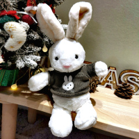 高端小兔子生日礼物毛绒玩具玩偶公仔高级感礼物品送女友男生闺蜜 白色毛衣款兔兔[代写贺卡] 50厘米高[礼袋+闪灯+玫瑰花