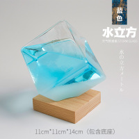 天气预报瓶创意生日三八妇女节礼物送男女生朋友闺蜜同学小礼物 蓝色水立方 +底座(免费刻字+代写贺卡+代印照片)