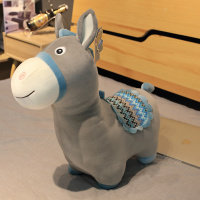 可爱小毛驴公仔马儿毛绒玩具布娃娃儿童玩偶大号抱枕生日礼物女孩 灰色 65厘米