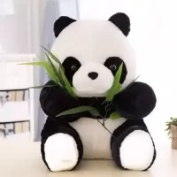 可爱国宝趴趴大熊猫公仔毛绒玩具黑白布娃娃小熊猫玩偶女生日礼物 竹叶熊猫坐款 90厘米 送28厘米趴款熊猫