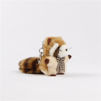 新年礼物生日礼物毛绒玩具公仔情侣大娃娃可爱浣熊小浣熊钥匙扣 茶色(48537)高6厘米 10厘米以下