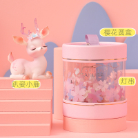小鹿蛋糕摆件一路平安汽车摆件创意生日礼物送女朋友闺蜜女生实用 趴姿小鹿A款+樱花圆盒