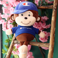 可爱小猴子公仔毛绒玩具超萌布娃娃玩偶睡觉小号抱枕女孩生日礼物 卫衣猴蓝色 70厘米(收藏送便签小本本)