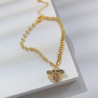 小蜜蜂手链ins小众设计大牌时尚配饰女新款学生闺蜜手镯生日礼物 金色