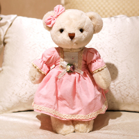 可爱儿童玩偶穿衣服小熊娃娃抱抱熊毛绒玩具泰迪熊公仔女生日礼物 郡主熊粉裙 55厘米