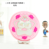 创意甜美蛋糕造型八音乐盒翻盖梳妆镜子分格子首饰收纳盒生日礼物 大号蛋糕 粉色