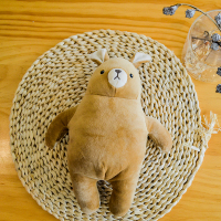 呆呆熊可爱兔毛绒玩具安抚睡觉公仔超弹女朋友生日礼物儿童陪伴 褐色长耳 20厘米-29厘米