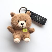 韩国yaya熊毛绒钥匙扣小熊玩偶毛绒公仔书包挂饰包包挂件生日礼物 yaya小熊+牛皮带 yaya刺绣版