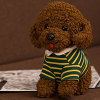 萌萌泰迪狗公仔小狗玩偶宠物狗布娃娃生日礼物男女孩毛绒玩具 名犬系列-棕色泰迪狗-TZ 25厘米