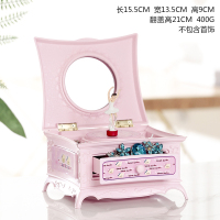 欧式古典旋转小女孩跳芭蕾舞八音盒创意怀旧留声机音乐盒生日礼物 粉色