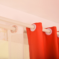 [特价款]免打孔伸缩杆卧室罗马杆窗帘杆子单双杆隔断3超长4米 白色317~367cm / 外观略有瑕疵 不影响使用