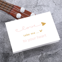 30张韩国创意贺卡商务生日祝福diy卡片烫金新年教师节日感谢贺卡 370#把你放在我心里单卡30张