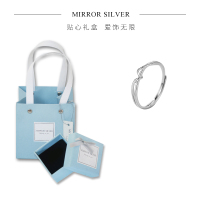 @小麋人 绕指柔线条S925纯银随形戒指女ins指环关节戒细款韩气质 戒指一只+C款礼盒套装