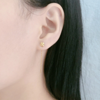 纯银S925短款流苏樱花耳线显脸瘦的耳环女超仙适合圆脸大气耳饰品 白金色 10厘米梅花耳线 一对价 保证整体纯银