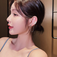 花瓣耳骨夹女耳线网红气质长款耳饰2020年新款潮耳钉流苏耳环耳坠 一对