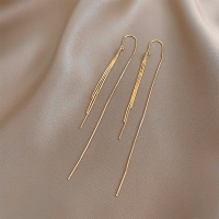 2020年新款潮耳环女长款流苏耳钉简约气质耳线时尚个性网红耳饰品 长款流苏耳链(金色)