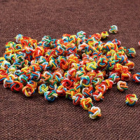 6mm纽扣结线圈DIY手链线绳手工编织中国结饰品配件材料小号菠萝结 菠萝扣七彩70个