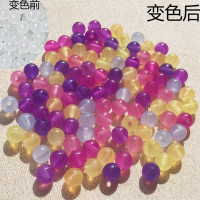 儿童益智散珠DIY 手链饰品配件8MM圆形环保紫外线变色珠UV感光珠 紫外线变色混色100个/包