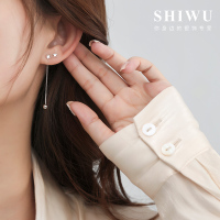饰悟银饰五角星星星不对称耳钉女纯银耳饰短款耳线耳坠2020新款潮 星星不对称耳钉一对(镀白金) S925通体纯银