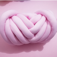 ins款绒布条缠床防撞徒手编织毯子超特粗冰岛毛线抱枕狗猫窝床围 棉布4.5cm嫩粉( 约3米)