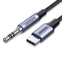 绿联 aux音频线转接车用typec转3.5mm车载音箱耳机双头插公对公连接汽车音响线适用于安卓华为p30pro小米手机