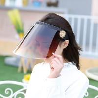 夏季骑车遮阳帽夏天防紫外线女士太阳帽骑电动车防晒时尚帽子空顶 黑色 (发箍-高清) M（56-58cm）