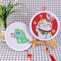 5d钻石画2020年新款满钻水晶贴画客厅带框点贴十字绣小挂件儿童粘 [画+框]招财猫[30*30cm]送画框+玻璃挡板+