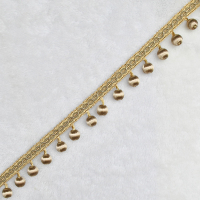 天河花边欧式人造包丝窗帘珠子花边吊穗坠原创辅料配件纺织手工品 黄色 一米的价可零剪