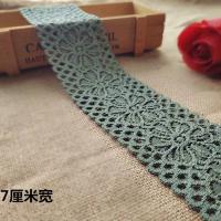 3米长多款彩色弹力蕾丝花边衣服裙子边下摆服装辅料蕾丝边布料 3号 三米长军绿-006