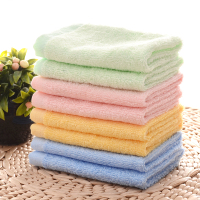 纯棉素色竹纤维小方巾毛巾幼儿园口水巾洗碗巾抹布除油易清洗 10条装/混色搭配 25x25cm