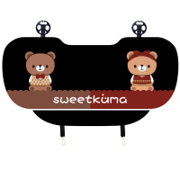 卡通汽车坐垫单片四季坐垫通用款屁屁垫可爱女神车垫透气单垫座套 后排长垫一个(衣服熊)