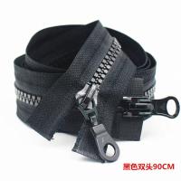 树脂拉链拉链配件三力牌5号羽绒服睡袋双头双开单头开尾高档拉锁 双头黑色90CM 第二条半价