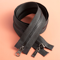 羽绒服长款拉链双头双开衣服外套5号树脂黑色睡袋双向拉锁配件 150厘米双头 黑色 5条装(只有黑色)