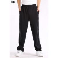 运动裤男宽松直筒夏季薄款休闲裤大码男装卫裤男士秋天拉链长裤子 黑色直筒 夏薄款L100-135斤