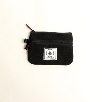 双层拉链零钱包迷你小钱包帆布男女学生卡包钱袋多功能简约可爱 黑色 A2双层卡包