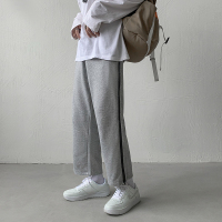 春季ins侧边拉链休闲裤韩版潮流青少年卫裤原宿风宽松运动裤子男 灰色 M