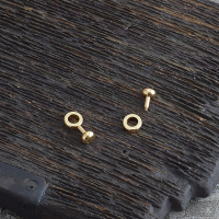 拉链缝隙扣蘑菇钉五金铁环扣包带扣背包配件金属包包改造内袋斜跨 纯铜直金色《单个卖》