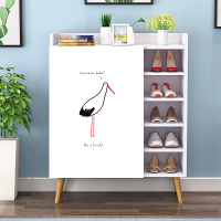 鞋柜遮挡帘自粘式免打孔柜帘防尘防水布帘书柜橱柜帘魔术贴遮丑帘 仙鹤 160宽70高(魔术贴款)