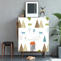 北欧魔术贴鞋柜防尘帘衣柜橱柜厨房柜子遮挡帘遮丑帘书柜帘遮挡布 韩风田野咖(防水防晒) 定做尺寸联系客服