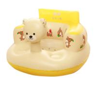 婴幼儿学座椅多功能儿童餐椅宝宝加宽加厚学坐小沙发浴凳充气沙发 内置气泵宝宝熊有音乐