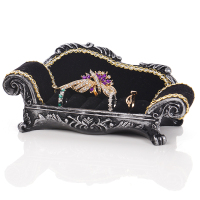 沙发戒指座首饰架收纳盒耳钉耳环项链饰品架佛牌底座摆件展示道具 沙发大 黑色