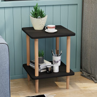 北欧茶几简约现代小户型客厅沙发边桌家用卧室小方桌移动小茶几桌 黑胡桃 50*50*53 组装