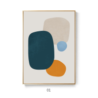 现代简约抽象几何客厅装饰画莫兰迪色块北欧卧室床头组合墙壁挂画 01 60*80 高档黑 艺术微喷