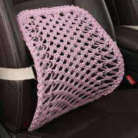亚麻手编夏季汽车腰靠司机座椅靠背办公室透气吸汗拉网腰枕护腰垫 彩麻结-魅力紫
