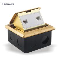 汉顿BE黄木纹色开关插座面板复古美式风黄铜拨杆开关五孔套餐86型 铜电话电脑地板插座