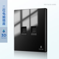 开关插座面板多孔 家用暗装86型led墙壁电源空调一开5五孔usb插座 二位电脑