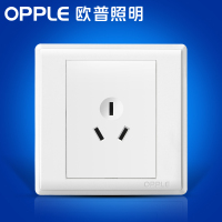 欧普照明 10A安三孔86型电工开关插座面板p06白色电源插座三插G