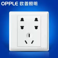 欧普照明七孔开关插座面板P06白色电源插座二二三插86型暗装7孔G